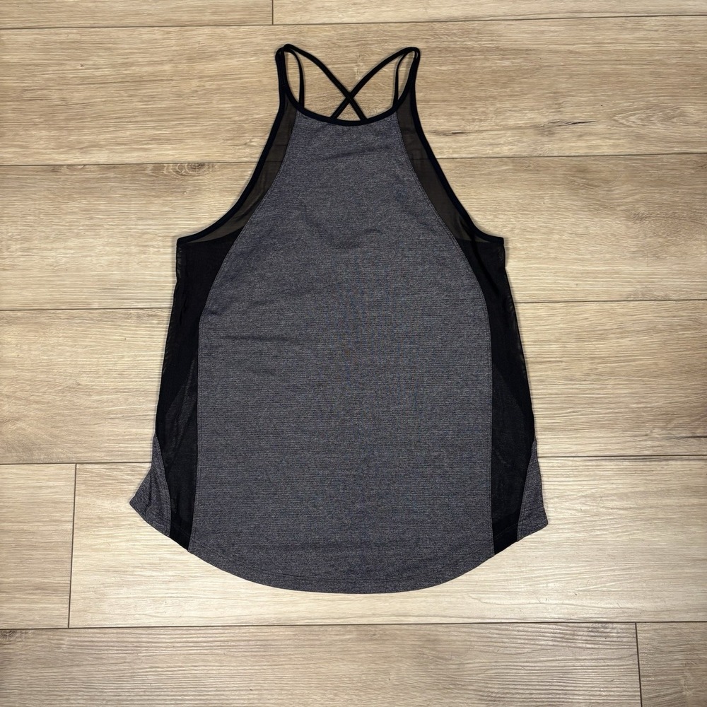 Lululemon Run‎ Off-Route Tank Heathered Gray Black Women's Size 4 Train Gym